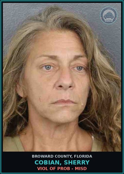 CCW arrest card for COBIAN, SHERRY in Broward County: VIOL OF PROB - MISD