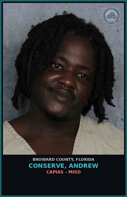 CCW arrest card for CONSERVE, ANDREW in Broward County: CAPIAS - MISD