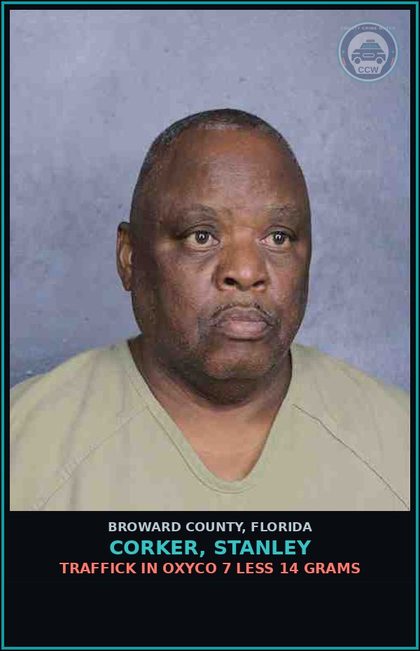 CCW arrest card for CORKER, STANLEY in Broward County: POSS W/INTENT SELL MAN DEL ALPRALOZAM (XANAX)