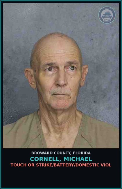CCW arrest card for CORNELL, MICHAEL in Broward County: TOUCH OR STRIKE/BATTERY/DOMESTIC VIOL
