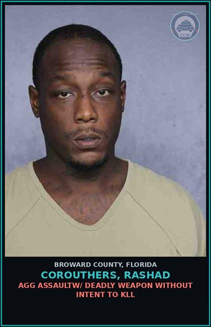 CCW arrest card for COROUTHERS, RASHAD in Broward County: COURT ORDER