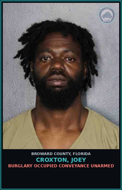 CCW arrest card for CROXTON, JOEY in Broward County: GRAND THEFT /AUTO
