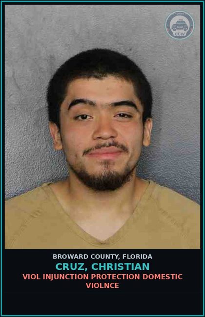 CCW arrest card for CRUZ, CHRISTIAN in Broward County: VIOL INJUNCTION PROTECTION DOMESTIC VIOLNCE