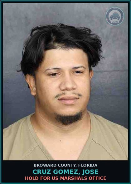 CCW arrest card for CRUZ GOMEZ, JOSE in Broward County: HOLD FOR US MARSHALS OFFICE