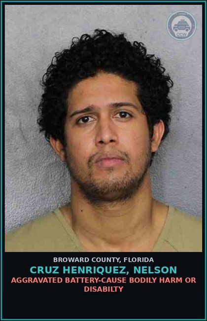 CCW arrest card for CRUZ HENRIQUEZ, NELSON in Broward County: AGGRAVATED BATTERY-CAUSE BODILY HARM OR DISABILTY