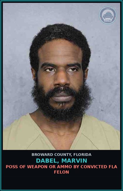 CCW arrest card for DABEL, MARVIN in Broward County: DRUG PARAPHERNALIA-POSSESS AND OR USE