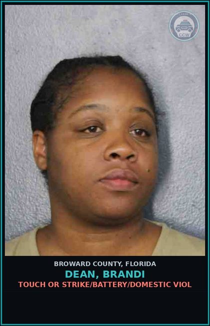 CCW arrest card for DEAN, BRANDI in Broward County: TOUCH OR STRIKE/BATTERY/DOMESTIC VIOL