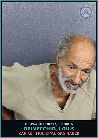 CCW arrest card for DELVECCHIO, LOUIS in Broward County: CAPIAS - MUNICIPAL ORDINANCE