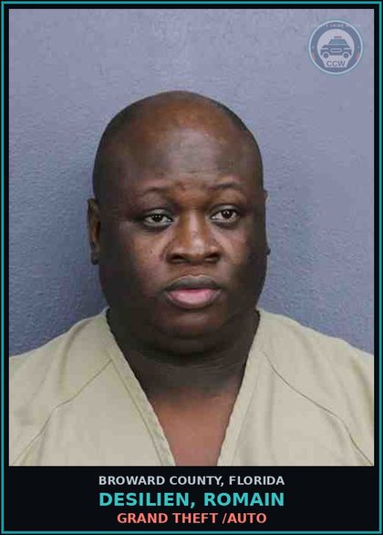 CCW arrest card for DESILIEN, ROMAIN in Broward County: GRAND THEFT /AUTO