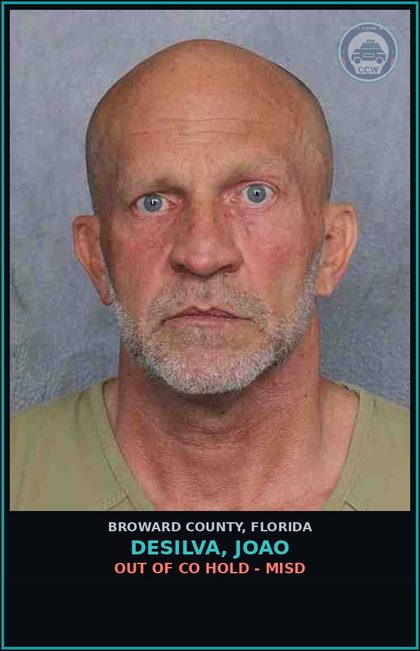 CCW arrest card for DESILVA, JOAO in Broward County: OUT OF CO HOLD - MISD