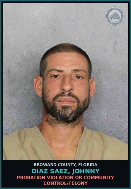 CCW arrest card for DIAZ SAEZ, JOHNNY in Broward County: RESIST OFFICER-OBSTRUCT WITHOUT VIOLENCE