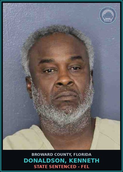 CCW arrest card for DONALDSON, KENNETH in Broward County: STATE SENTENCED - FEL