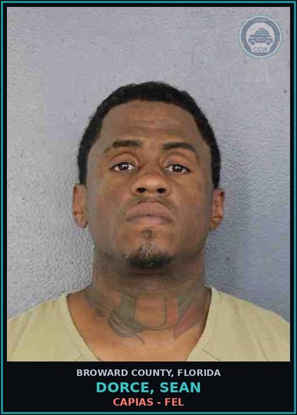 CCW arrest card for DORCE, SEAN in Broward County: CAPIAS - FEL