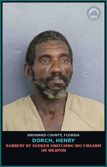 CCW arrest card for DORCH, HENRY in Broward County: POSSESSION OF COCAINE