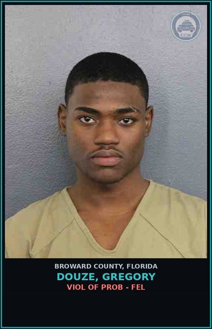 CCW arrest card for DOUZE, GREGORY in Broward County: VIOL OF PROB - FEL