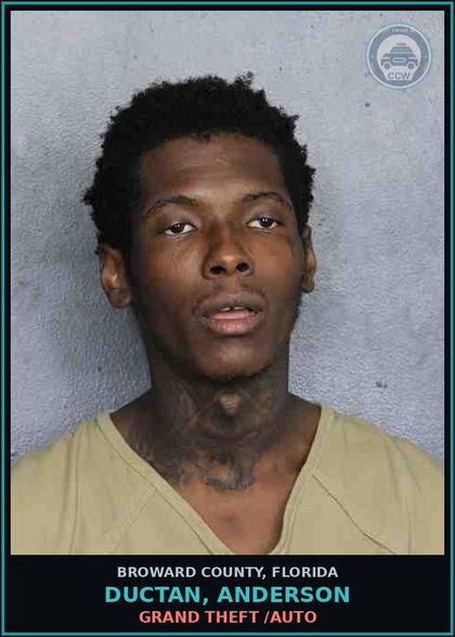CCW arrest card for DUCTAN, ANDERSON in Broward County: PROBATION VIOLATION OR COMMUNITY CONTROL/FELONY