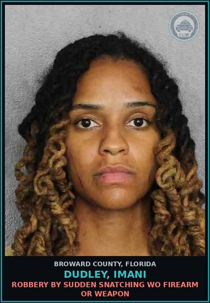 CCW arrest card for DUDLEY, IMANI in Broward County: TOUCH OR STRIKE/BATTERY/DATING VIOL