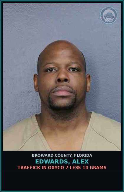 CCW arrest card for EDWARDS, ALEX in Broward County: DRIVE WHILE LICENSE SUSP- SECOND OFFENSE