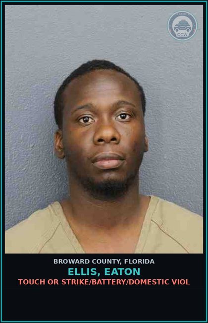 CCW arrest card for ELLIS, EATON in Broward County: TOUCH OR STRIKE/BATTERY/DOMESTIC VIOL