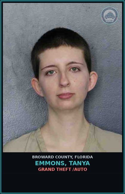 CCW arrest card for EMMONS, TANYA in Broward County: GRAND THEFT /AUTO
