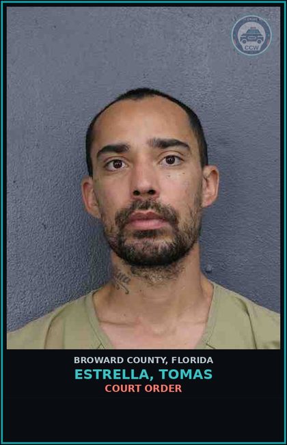 CCW arrest card for ESTRELLA, TOMAS in Broward County: COURT ORDER