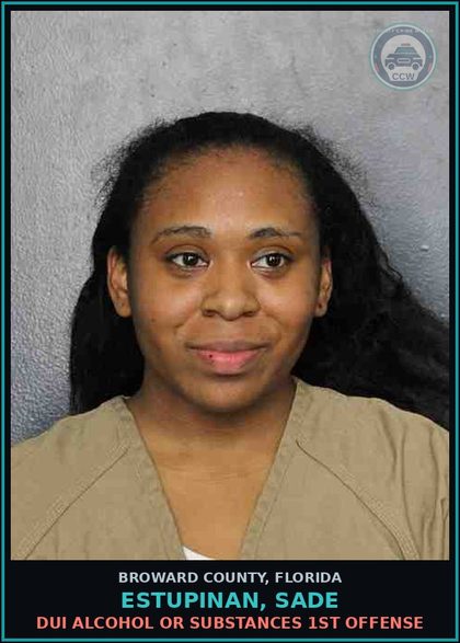 CCW arrest card for ESTUPINAN, SADE in Broward County: DUI ALCOHOL OR DRUGS  1ST OFFENSE