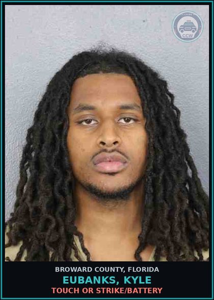 CCW arrest card for EUBANKS, KYLE in Broward County: FALSE IMPRISONMENT OF PERSON