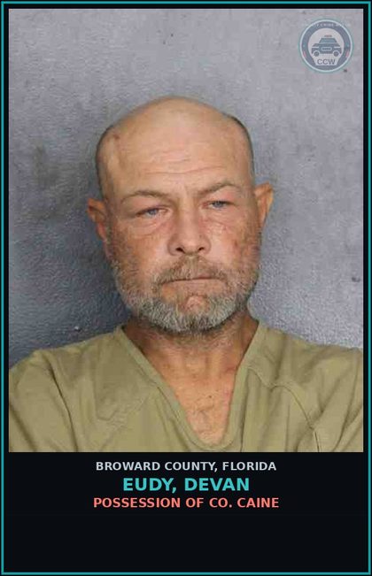 CCW arrest card for EUDY, DEVAN in Broward County: POSSESSION OF COCAINE