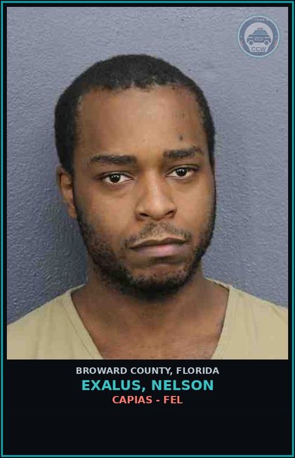 CCW arrest card for EXALUS, NELSON in Broward County: CAPIAS - FEL