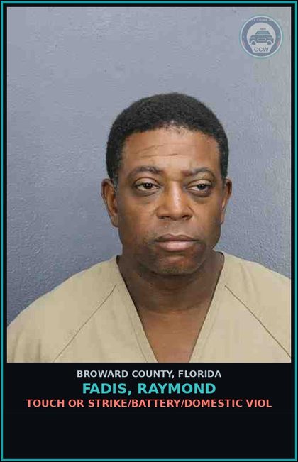 CCW arrest card for FADIS, RAYMOND in Broward County: CAPIAS - TRAFFIC