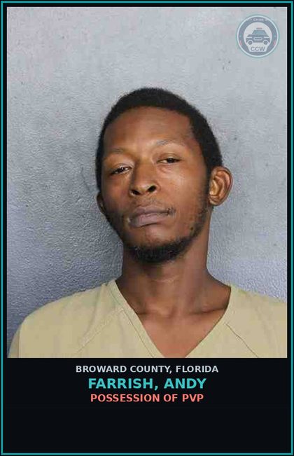 CCW arrest card for FARRISH, ANDY in Broward County: POSSESSION OF PVP