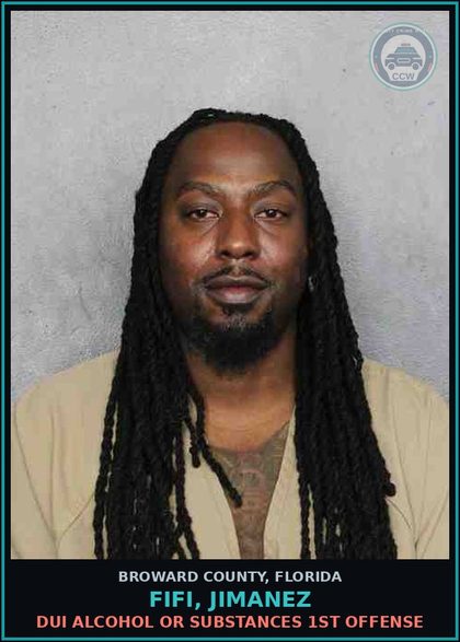 CCW arrest card for FIFI, JIMANEZ in Broward County: DUI ALCOHOL OR DRUGS  1ST OFFENSE