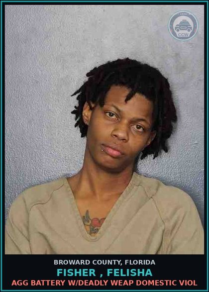 CCW arrest card for FISHER , FELISHA in Broward County: PRE TRIAL RELEASE COND VIOLATION  FOR DOM VIOLENCE