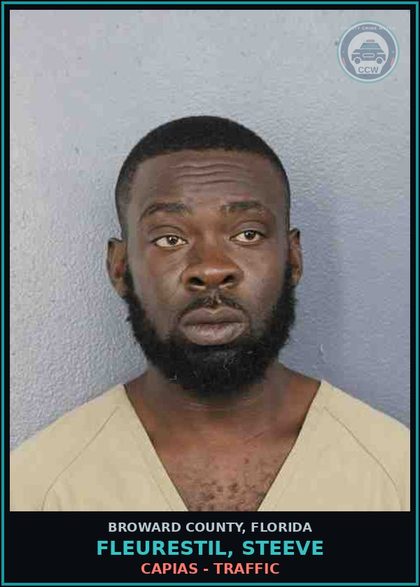 CCW arrest card for FLEURESTIL, STEEVE in Broward County: CAPIAS - TRAFFIC