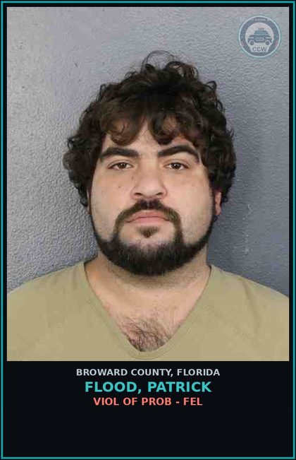 CCW arrest card for FLOOD, PATRICK in Broward County: VIOL OF PROB - FEL