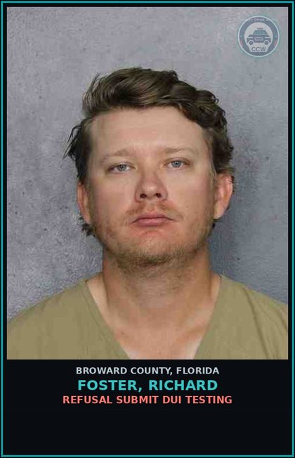 CCW arrest card for FOSTER, RICHARD in Broward County: DRIVING W/O LIGHTS            