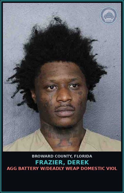 CCW arrest card for FRAZIER, DEREK in Broward County: ASSAULT - DOMESTIC VIOLENCE