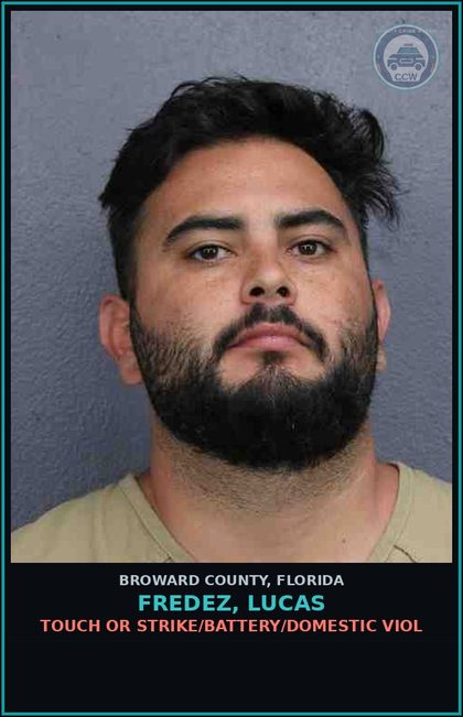 CCW arrest card for FREDEZ, LUCAS in Broward County: TOUCH OR STRIKE/BATTERY/DOMESTIC VIOL