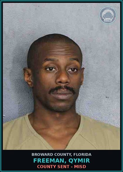 CCW arrest card for FREEMAN, QYMIR in Broward County: COUNTY SENT - MISD