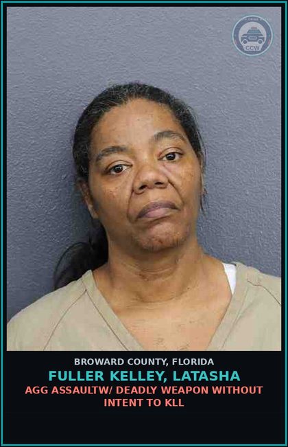 CCW arrest card for FULLER KELLEY, LATASHA in Broward County: AGG ASSAULTW/ DEADLY WEAPON WITHOUT INTENT TO KILL