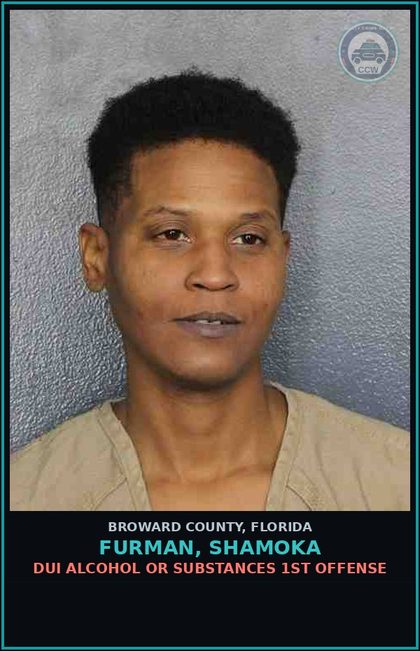 CCW arrest card for FURMAN, SHAMOKA in Broward County: POSS Canna 20 GRAMS LESS/ SYNTH CANN 3 GMS LESS