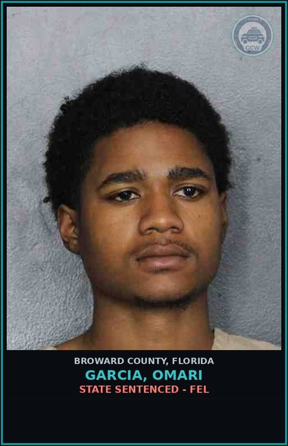 CCW arrest card for GARCIA, OMARI in Broward County: STATE SENTENCED - FEL