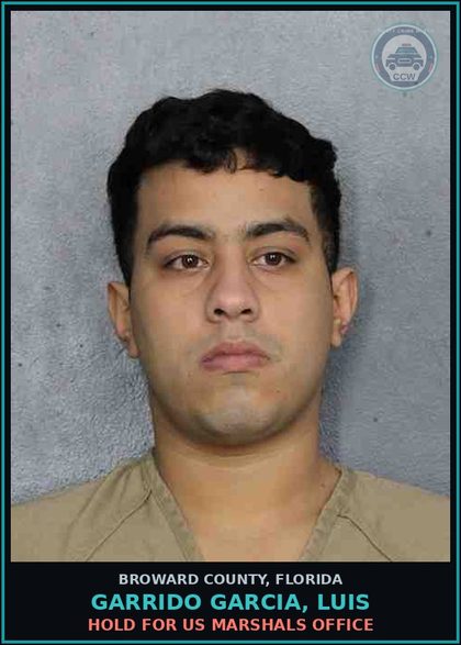 CCW arrest card for GARRIDO GARCIA, LUIS in Broward County: HOLD FOR US MARSHALS OFFICE