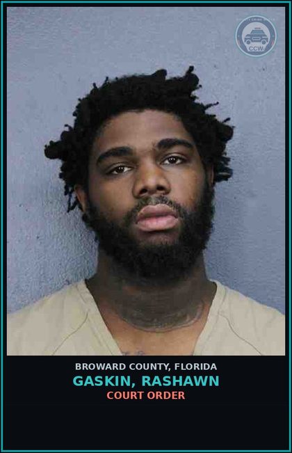 CCW arrest card for GASKIN, RASHAWN in Broward County: COURT ORDER