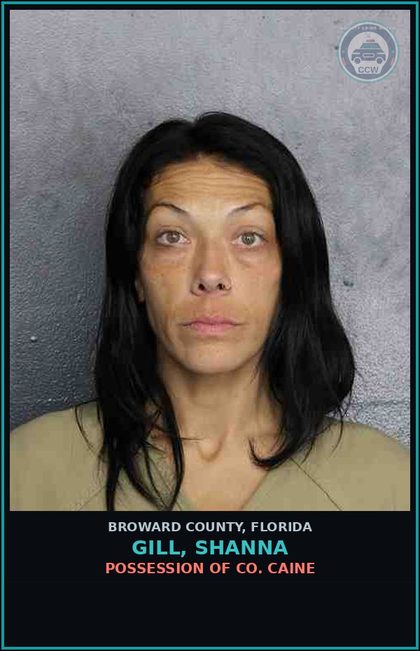 CCW arrest card for GILL, SHANNA in Broward County: POSSESSION OF COCAINE