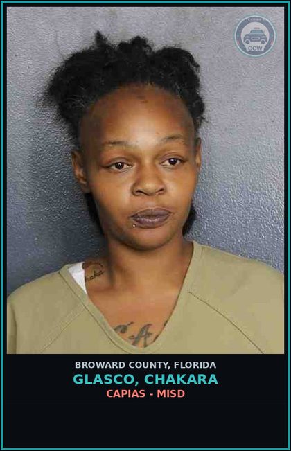 CCW arrest card for GLASCO, CHAKARA in Broward County: CAPIAS - MISD