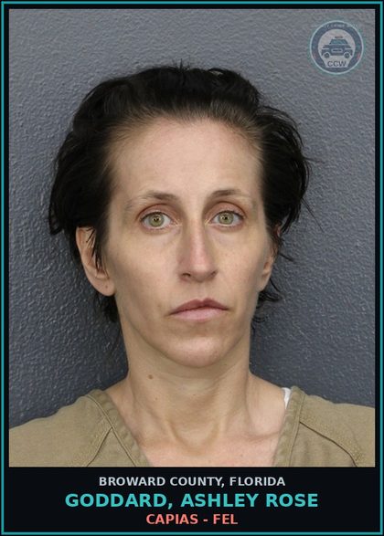 CCW arrest card for GODDARD, ASHLEY ROSE in Broward County: CAPIAS - FEL