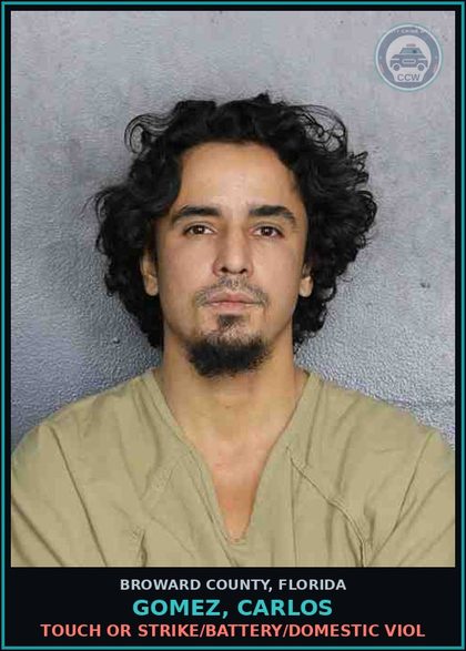CCW arrest card for GOMEZ, CARLOS in Broward County: TOUCH OR STRIKE/BATTERY/DOMESTIC VIOL