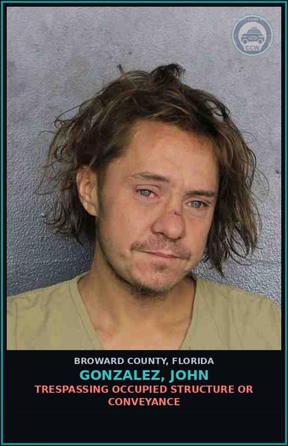 CCW arrest card for GONZALEZ, JOHN in Broward County: PETIT FROM MERCHANT 2ND OFFENSE