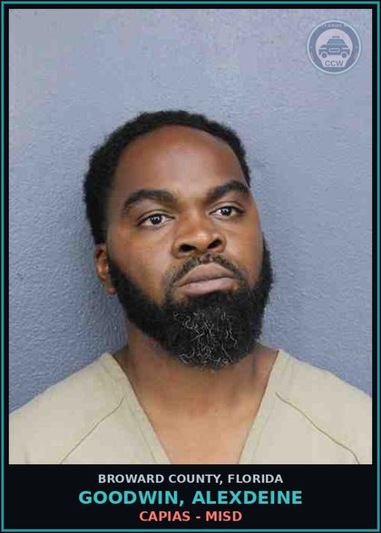CCW arrest card for GOODWIN, ALEXDEINE in Broward County: CAPIAS - MISD